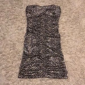 Leopard Satin Scrunched Dress